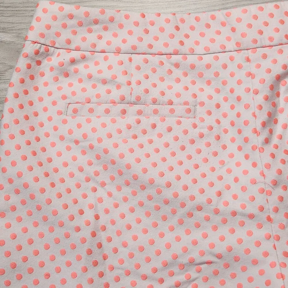 J.Crew Polka Dot Shorts Women's 6 Pink Coral Dressy Casual Preppy Summer Spring